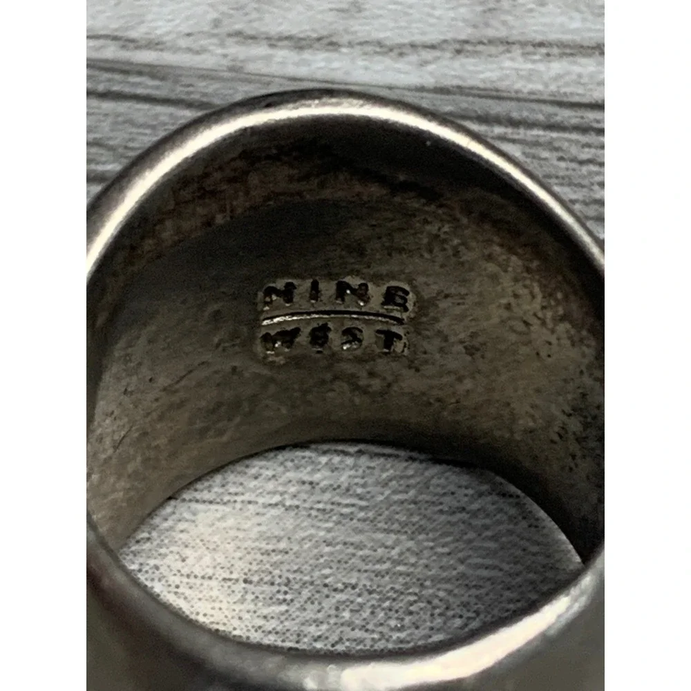 Vtg Nine West Mens Chunky Sterling Silver Dome Wide Band Cigar Ring Sz 8.5